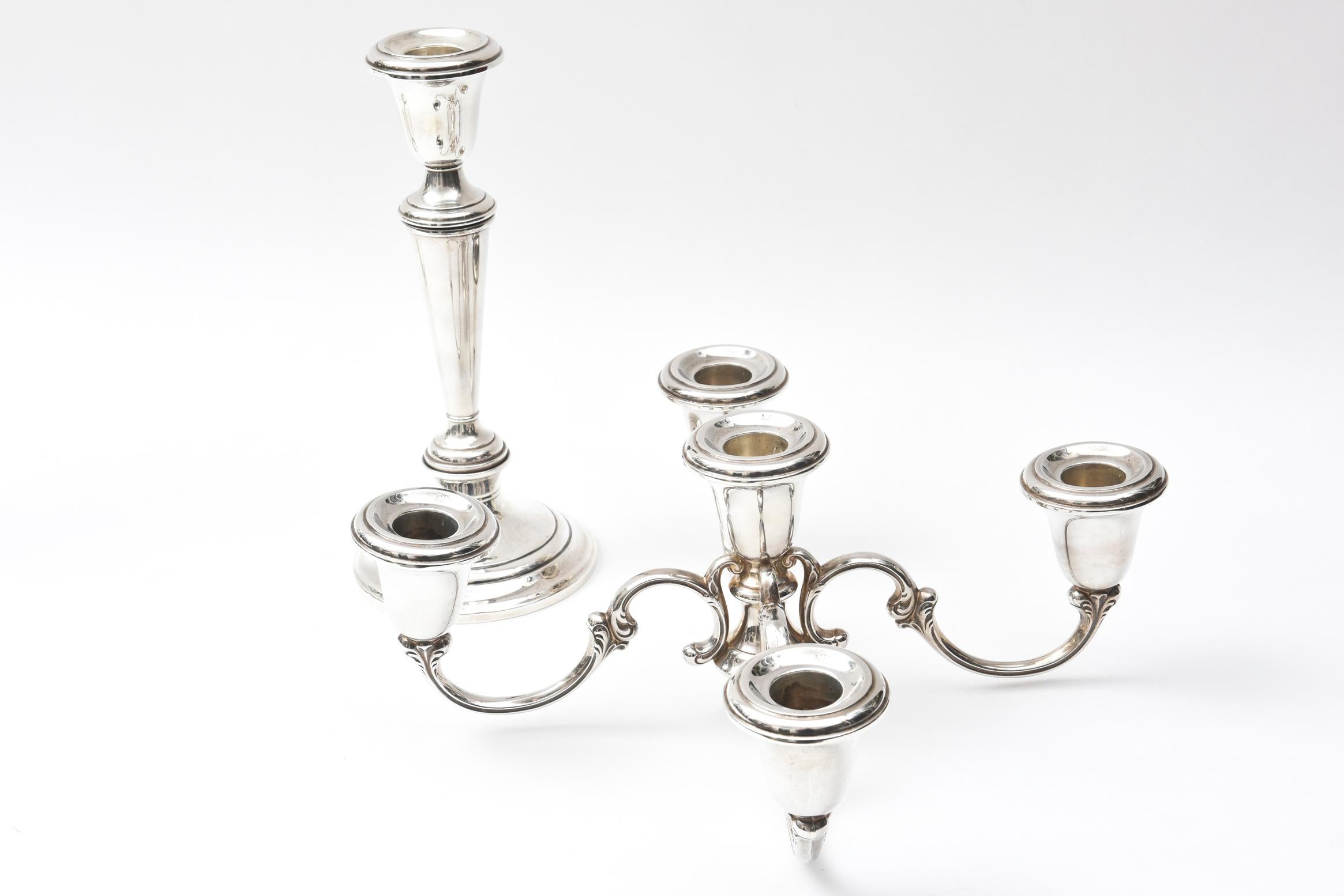 Pair of Gorham Sterling Candelabra, 4-Arm Tall and Also Convertible 1