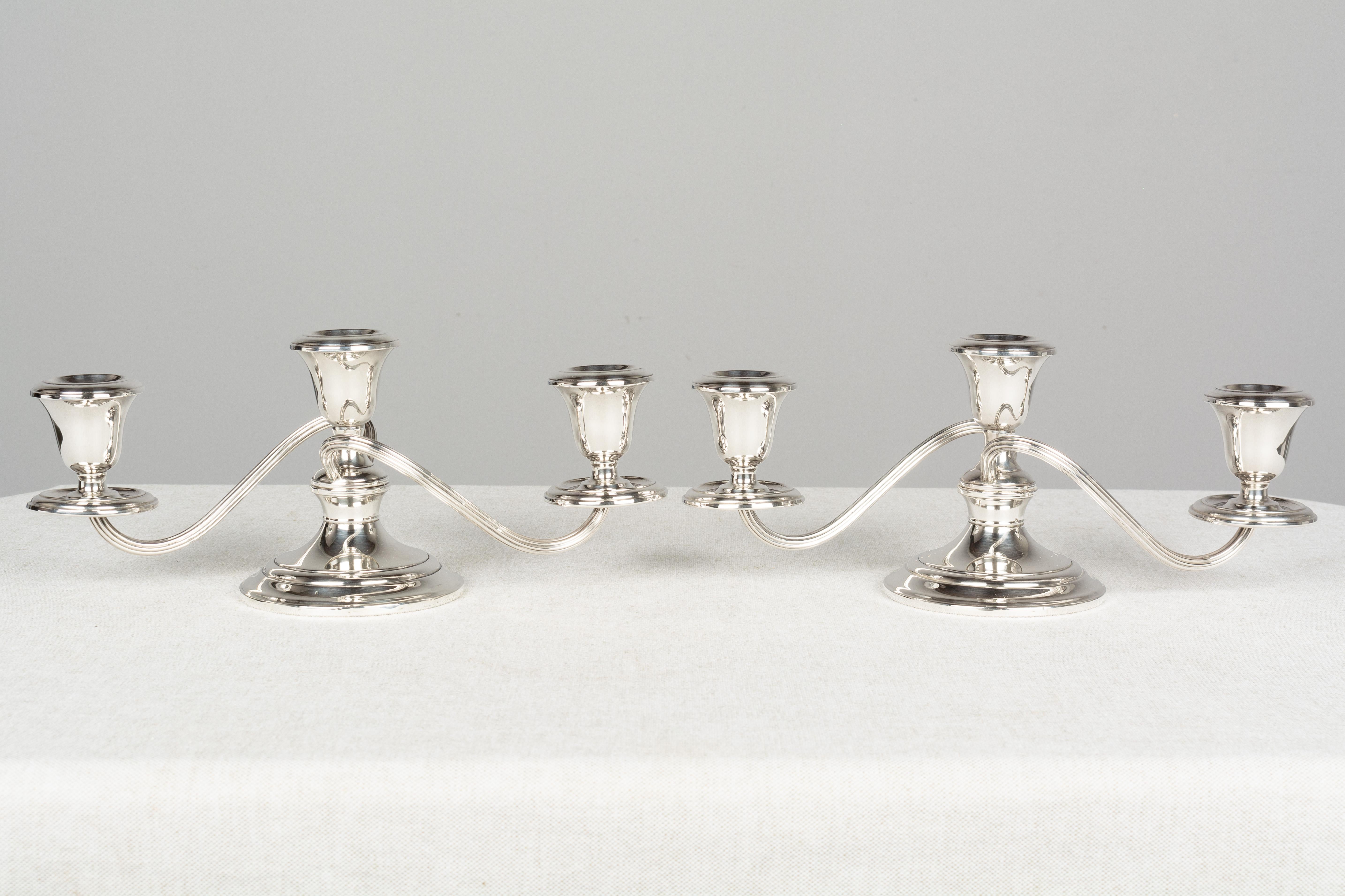 Pair of Gorham Sterling Silver Convertible Candelabra In Good Condition In Winter Park, FL