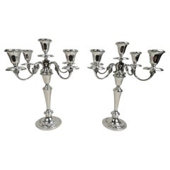 Paire de candélabres à 5 lumières en argent sterling de Gorham Strasbourg