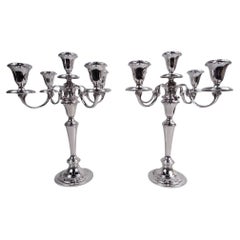 Pair of Gorham Strasbourg Sterling Silver 5-Light Candelabra