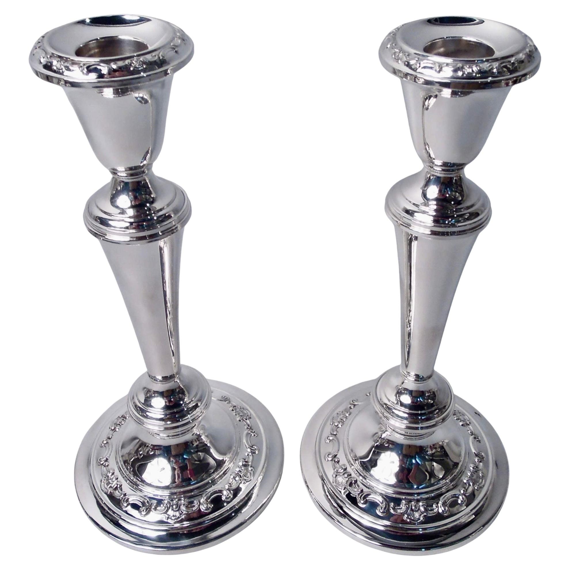 Pair of Gorham Strasbourg Sterling Silver 9-Inch Candlesticks
