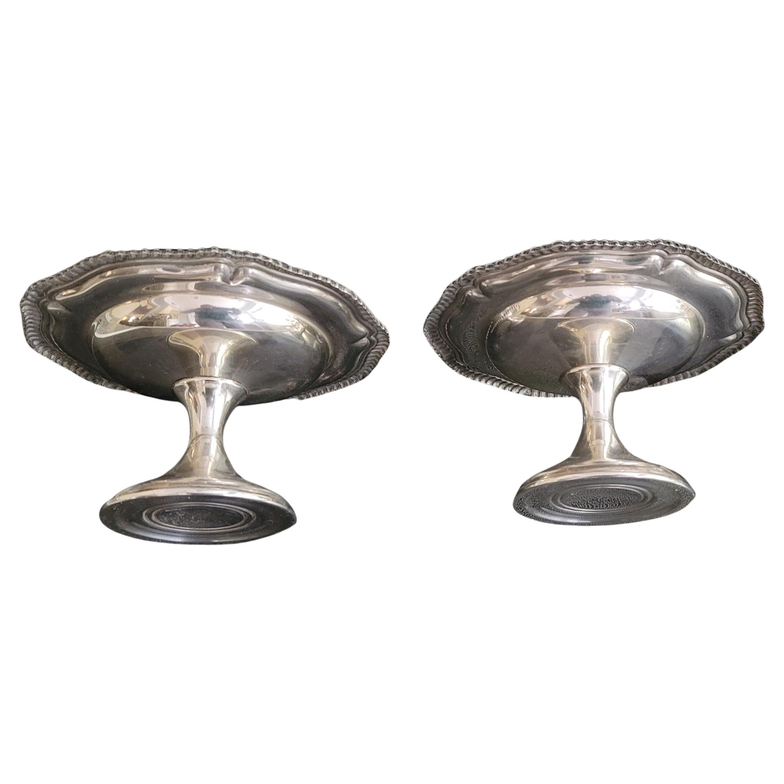 American Pair of Gorham Weighted Sterling Silver Footed Compote Candy Nut Dishes For Sale
