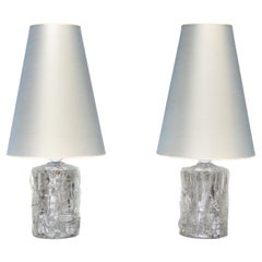 Pair of Göte Augustsson Glass Table Lamps, Ruda Glasbruk, Sweden, 1960s