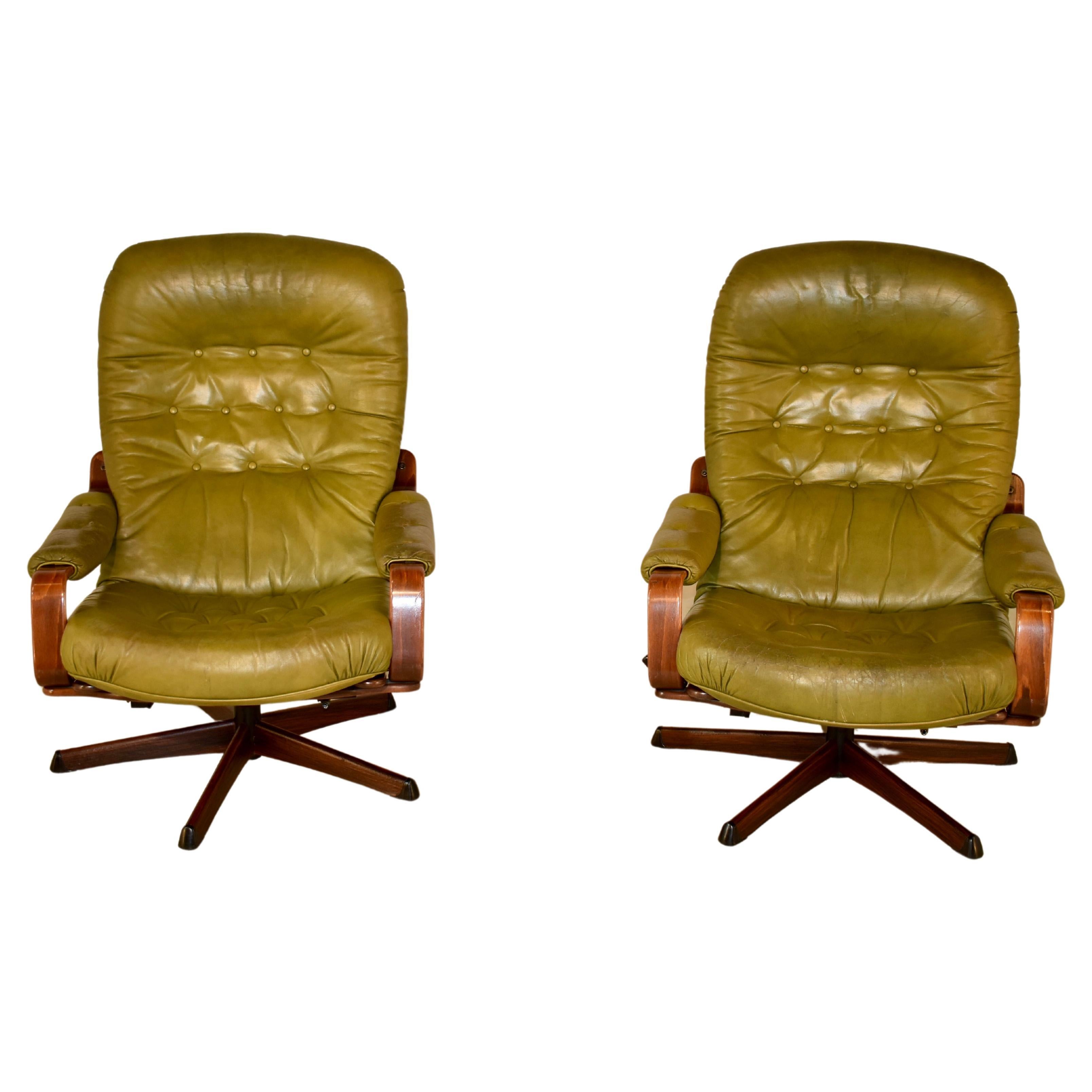 Paar von Göte Mobler  Mid-Century Leder  Stühle, ca. 1960''s