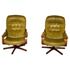 Used Pair of Göte Mobler Mid-Century Leather Chairs, circa 1960s