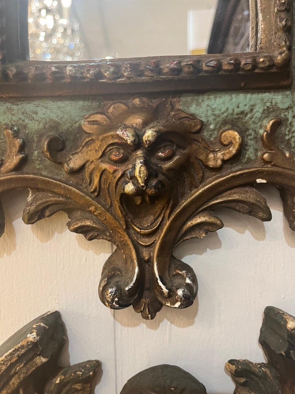Pair of Gothic Baroque Style Wall Mirrors In Good Condition In Houston, TX