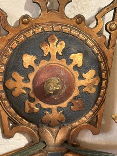 Pair of Gothic Brass Wall Sconces