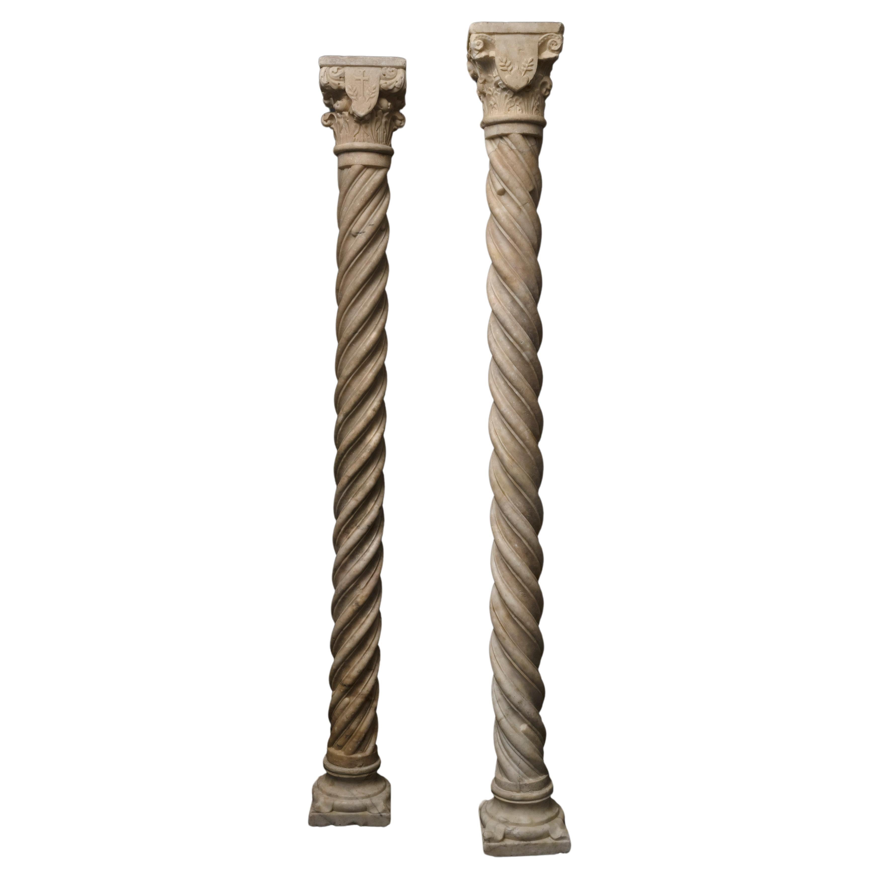 Paire de colonnes gothiques - Italie, 14e-15e siècle