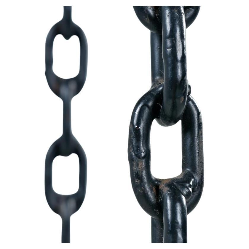 20th Century Pair of Gothic Metal Chain Link Torchiere Floor Standing Candle Holders For Sale