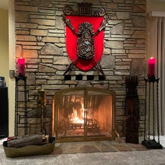 Gothic Revival Metal Chain Link Torchiere Candle Holders, USA, 1970s