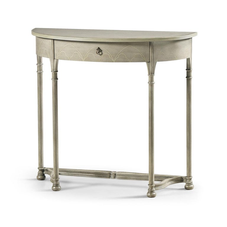 Pair of Gothic Painted Console Tables, Grey For Sale at 1stDibs