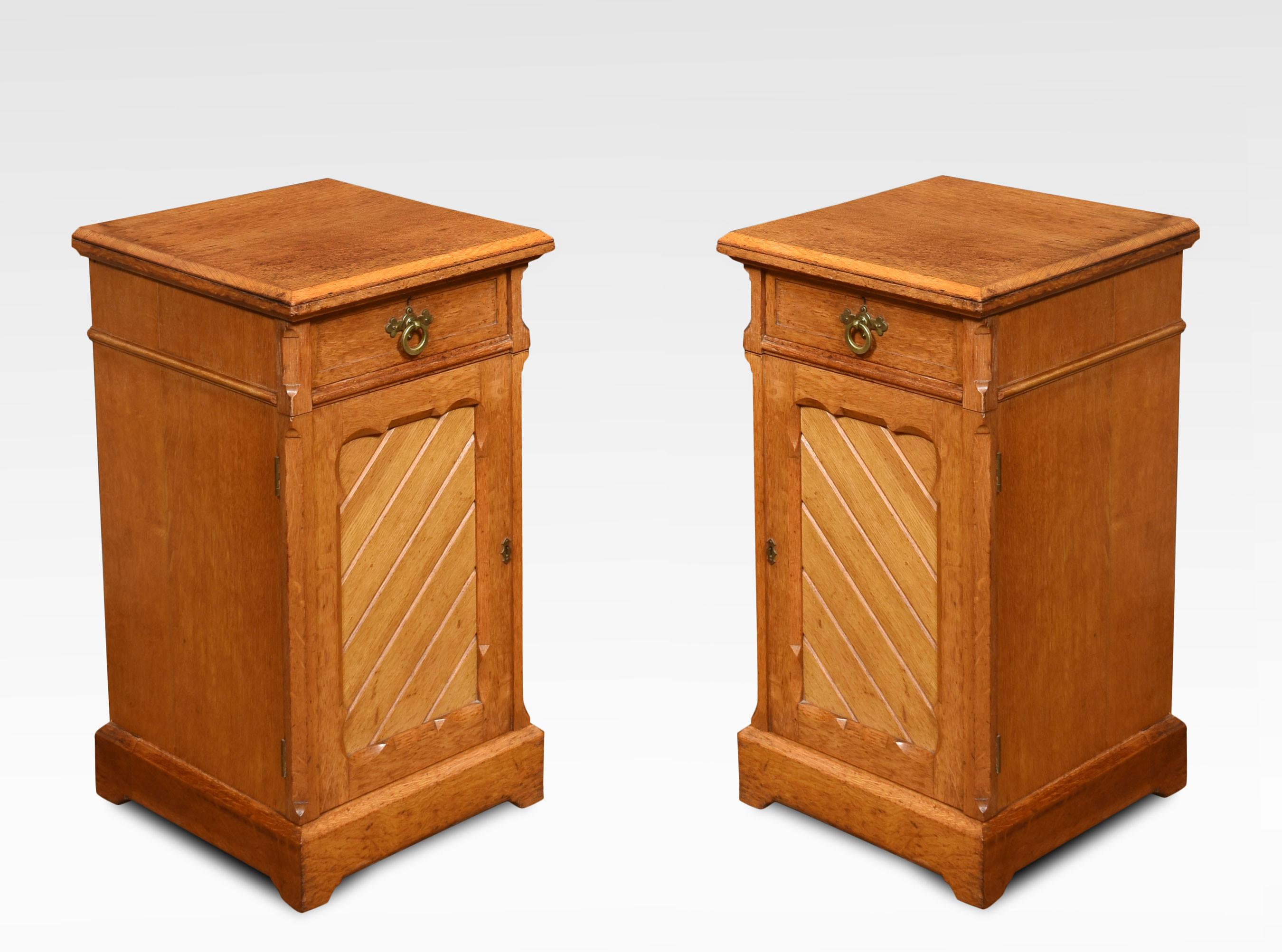 Pair of Gothic Revival Bedside Cabinets In Good Condition For Sale In Cheshire, GB