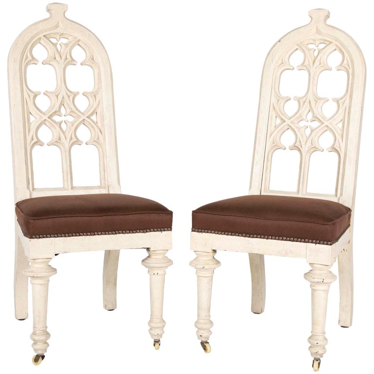 Pair Of Gothic Revival Chairs For Sale At 1stdibs