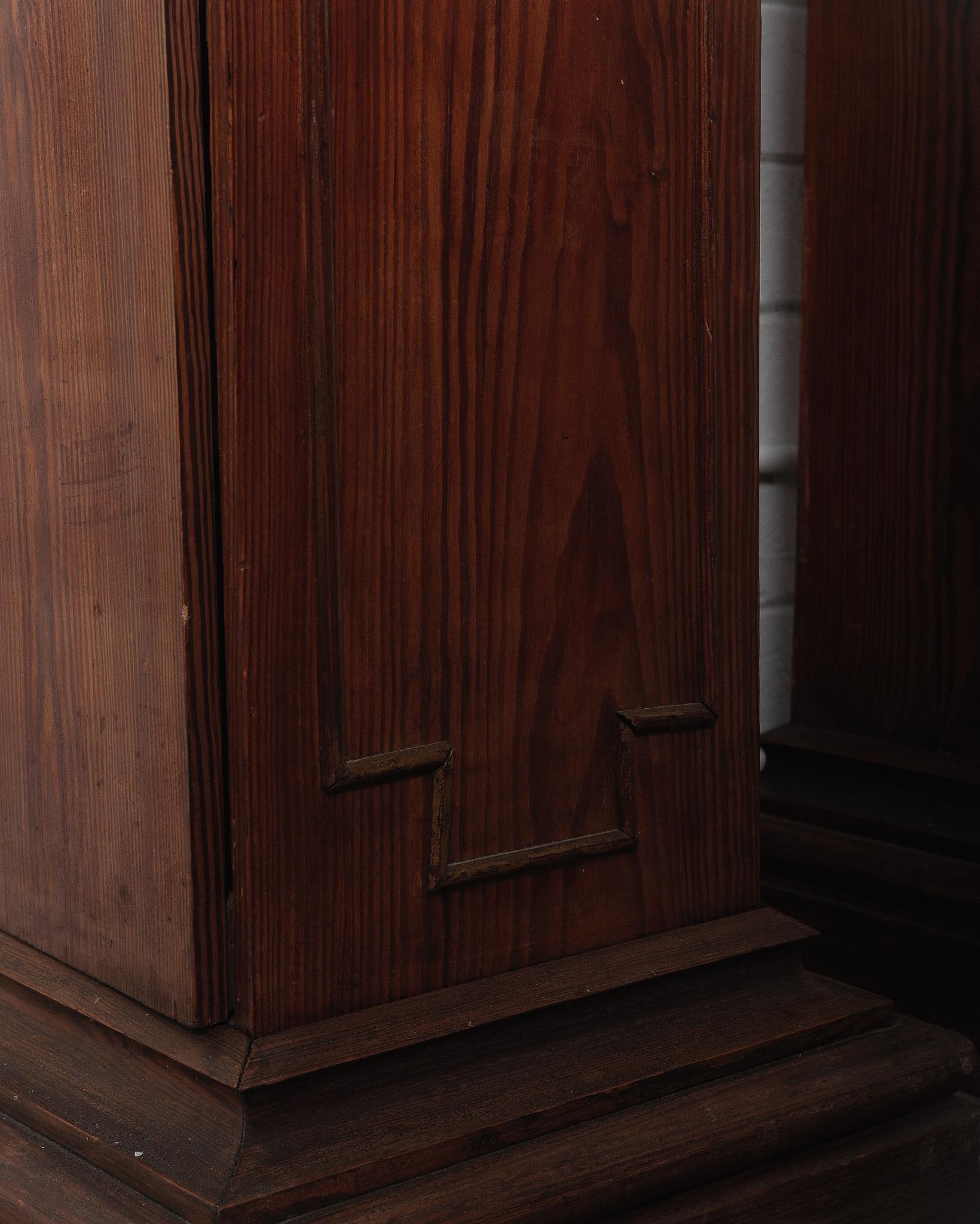 Pair of Gothic Revival Church Pedestal Stands with Wrought Iron Candle Sconces For Sale 1