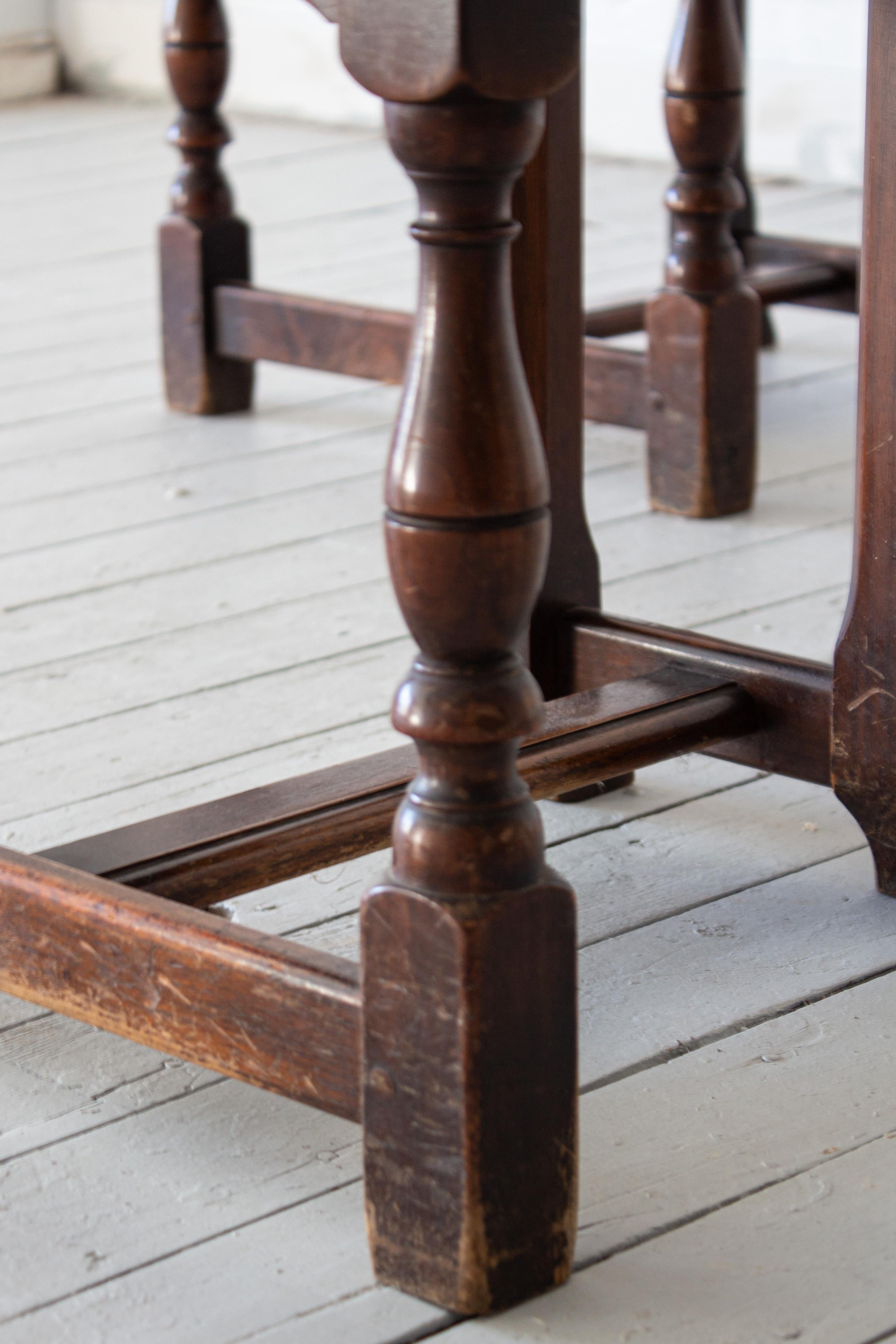 Pair of Gothic Revival Decorated Wooden Chairs by Kittinger For Sale 4