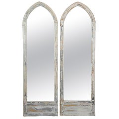 Antique Pair of Gothic Revival Painted Mirrors