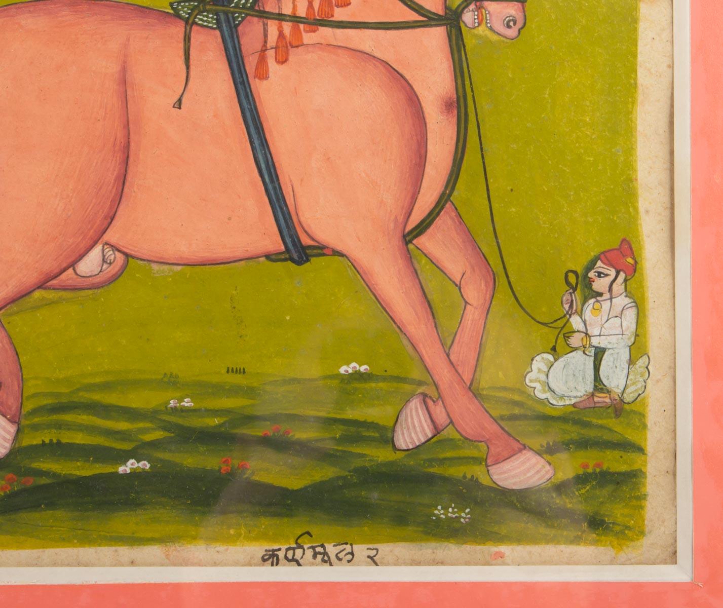 Pair of Gouaches on Paper, Horsemen and Horses, North India, Late 19th Century 5