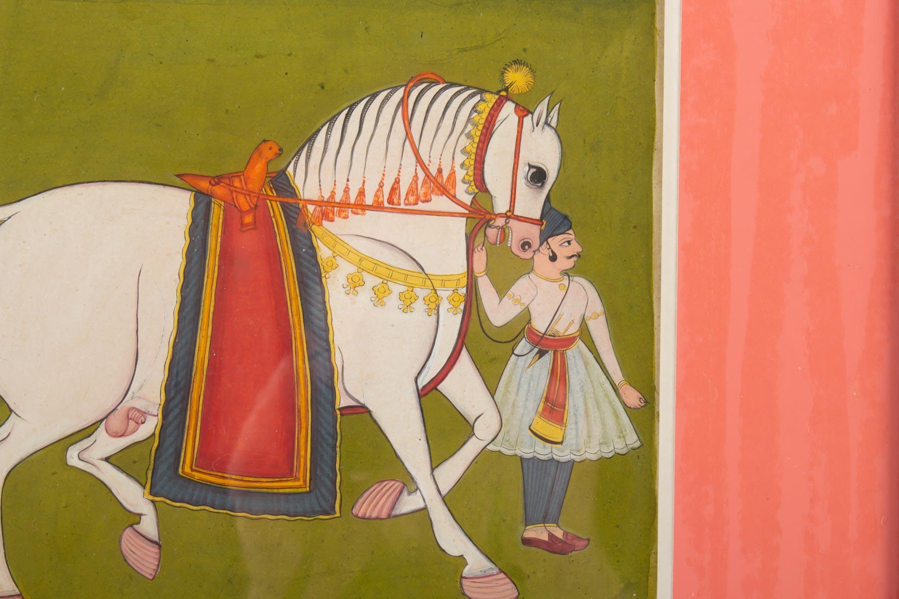 Pair of Gouaches on Paper, Horsemen and Horses, North India, Late 19th Century 1