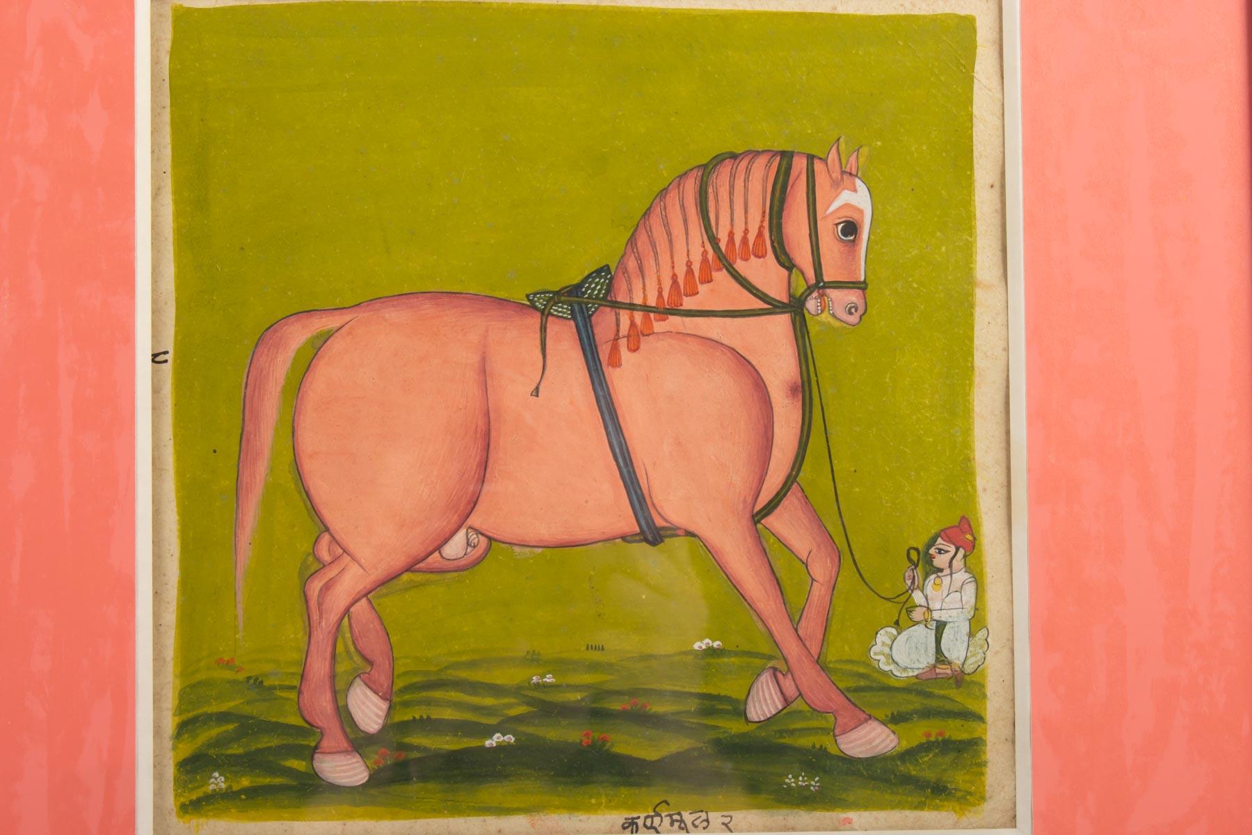 Pair of Gouaches on Paper, Horsemen and Horses, North India, Late 19th Century 4
