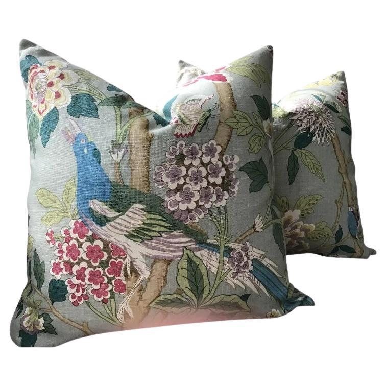 Coppia di P
A. And J Baker "Uccelli d
ortensia" Copricuscino