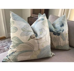 Paire d'oreillers en duvet G. P & J Baker Nympheus in Frost and Sea