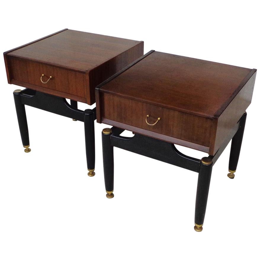 Pair of GPlan Tola Librezza Mahogany Nightstands by Donald Gomme