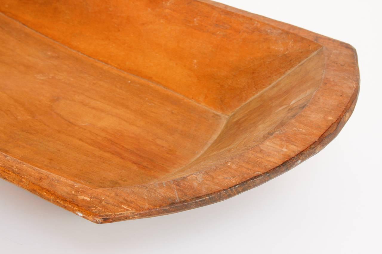French Pair of Graduating Hand-Carved Dough Bowls or Troughs