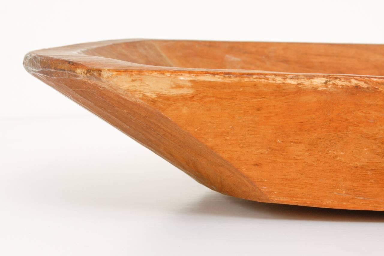 Hand-Crafted Pair of Graduating Hand-Carved Dough Bowls or Troughs