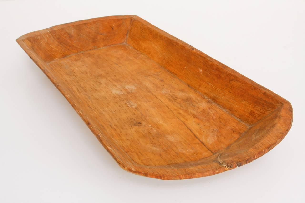 19th Century Pair of Graduating Hand-Carved Dough Bowls or Troughs