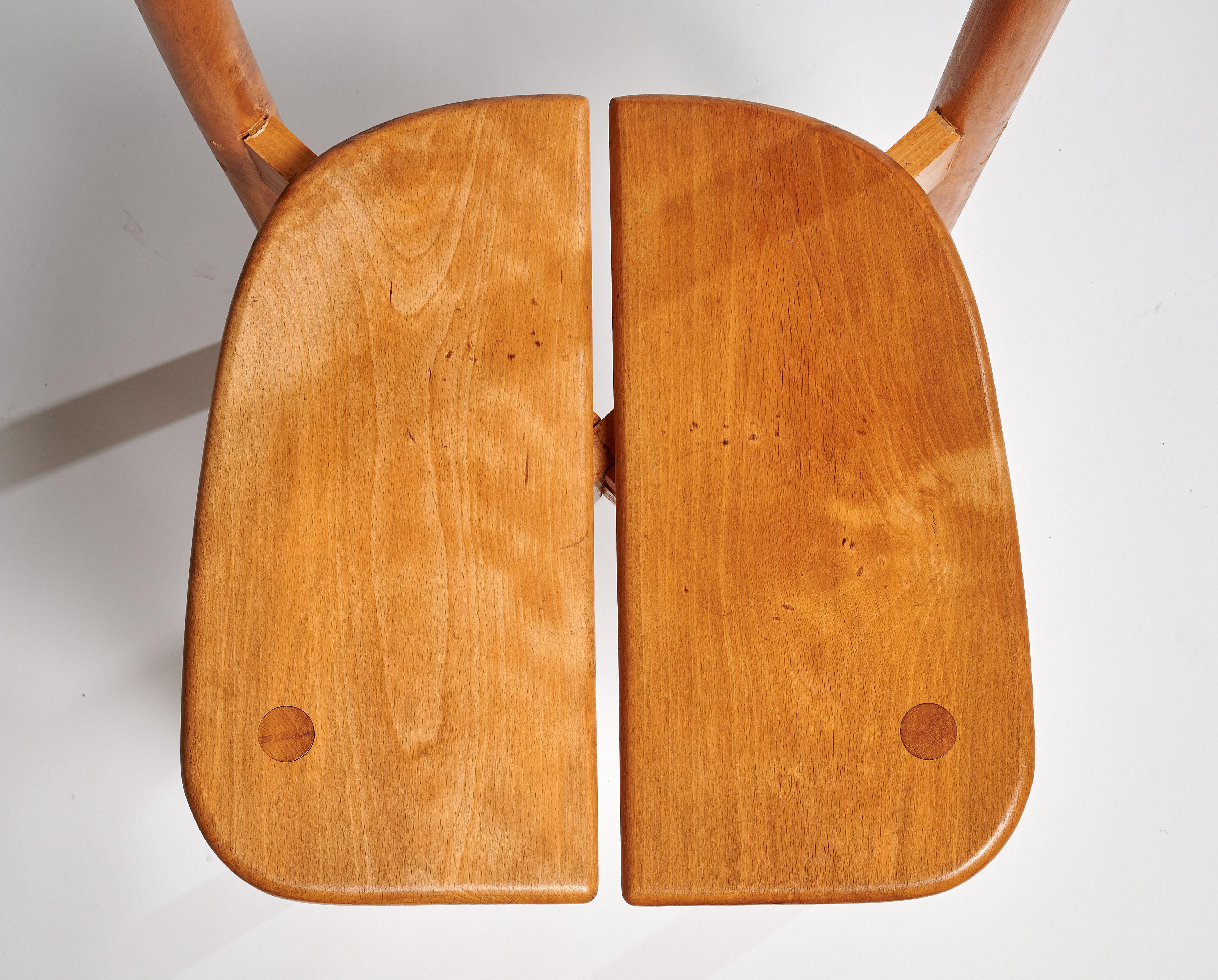 Mid-20th Century Pair of Grain de café chairs by Pierre Gautier-Delaye, France, 1960 For Sale