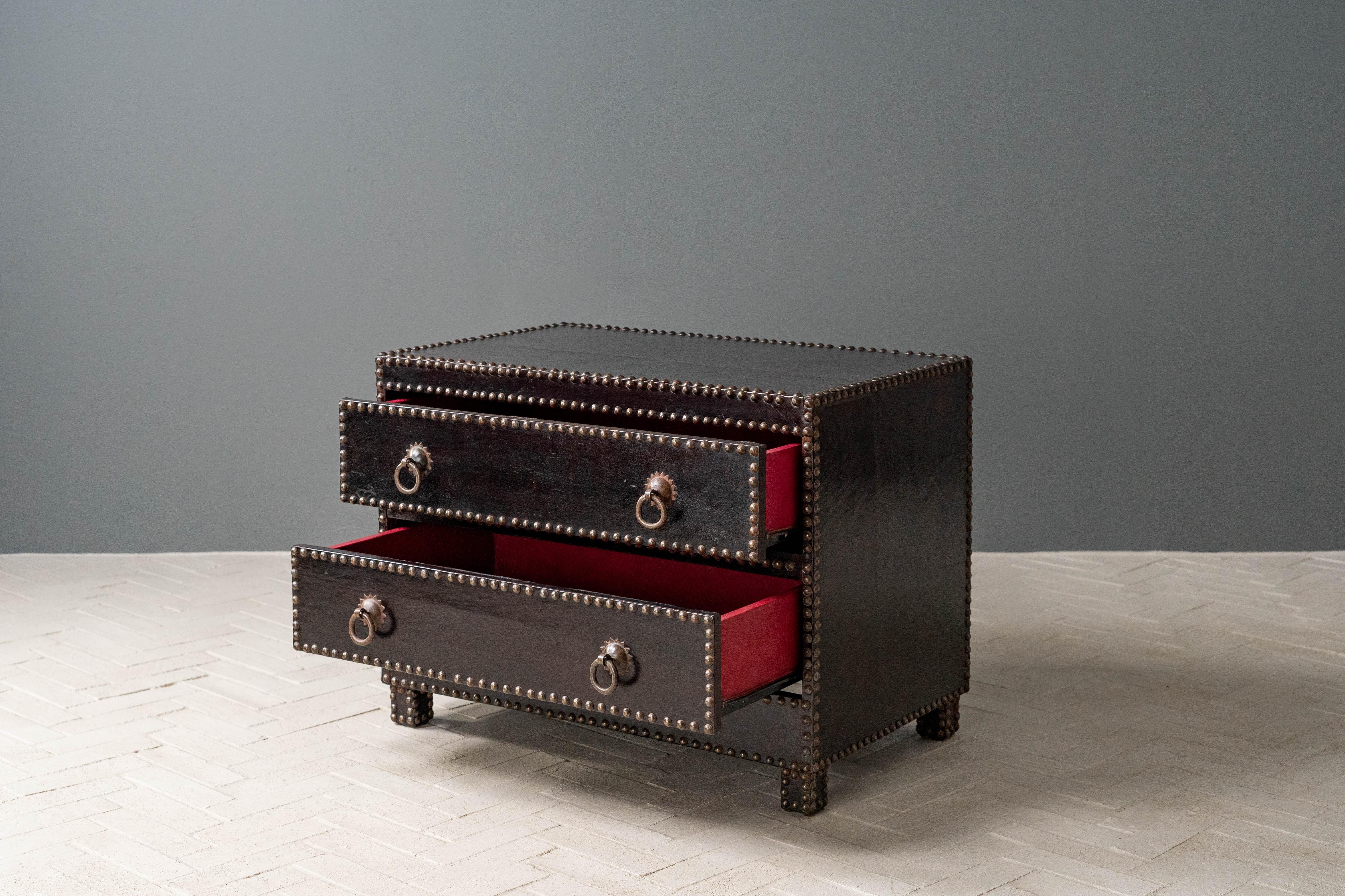 American Pair of Gramercy Park Hotel Leather Chests