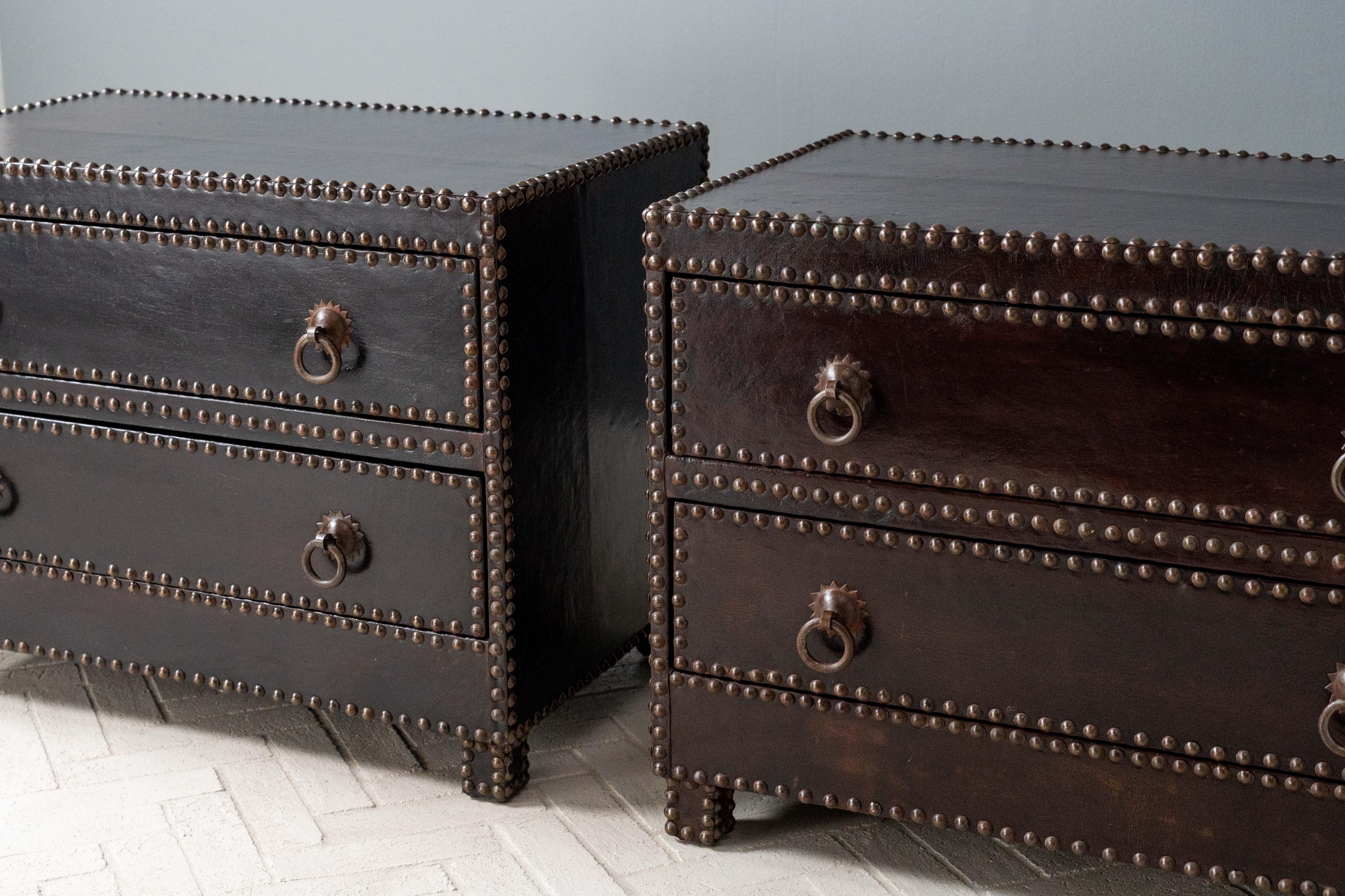 Contemporary Pair of Gramercy Park Hotel Leather Chests