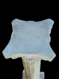 Pair of Grand Corinthian-Style Fluted Concrete Columns