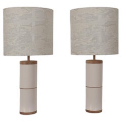 PAIR OF GRAND FEU Ceramic table lamps by Gerard Simoen (2024)