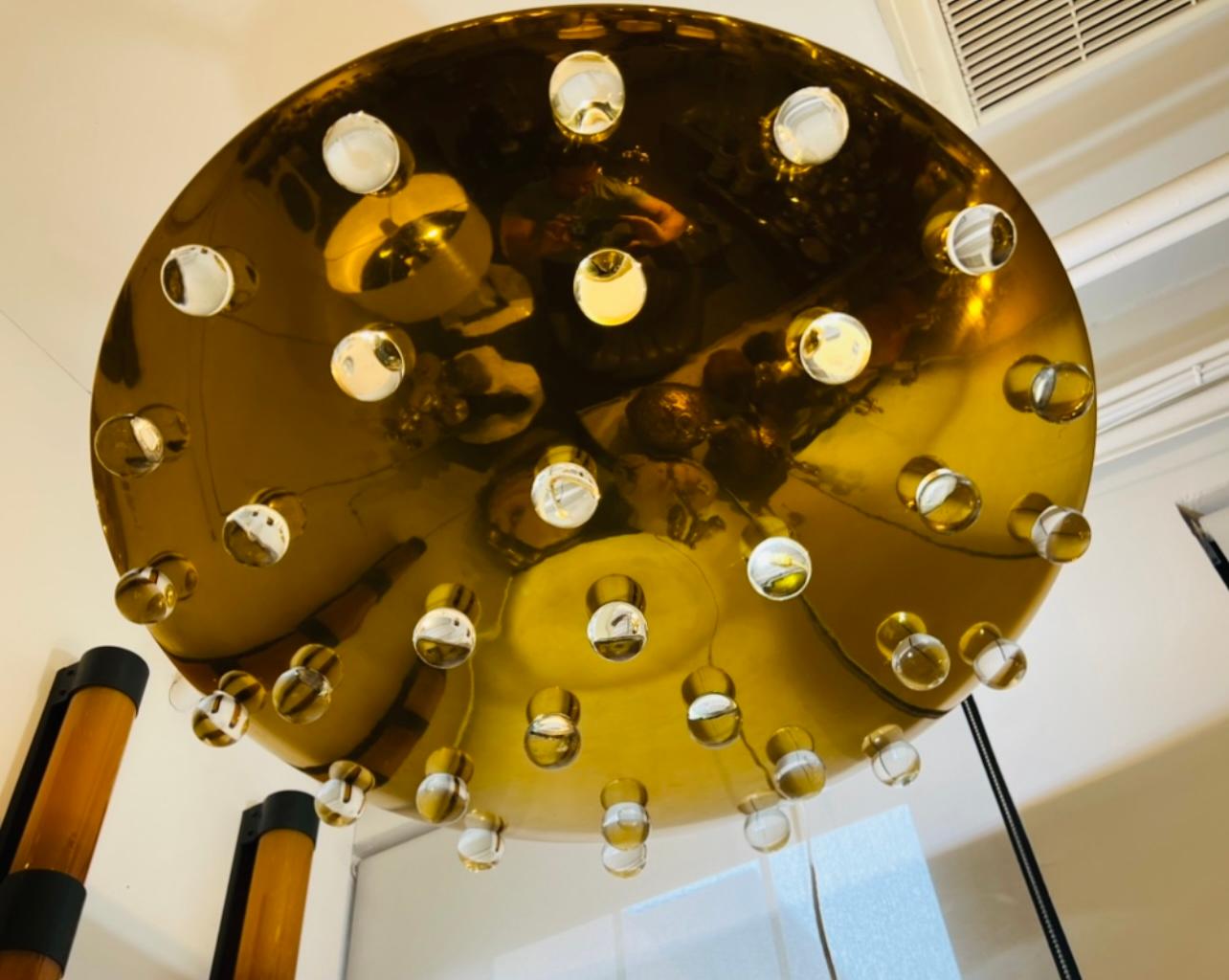 Pair of Grand  French 1960s Crystal Flush Ceiling Light, Midcentury For Sale 1