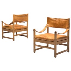 Pair of Grand French Lounge Chairs