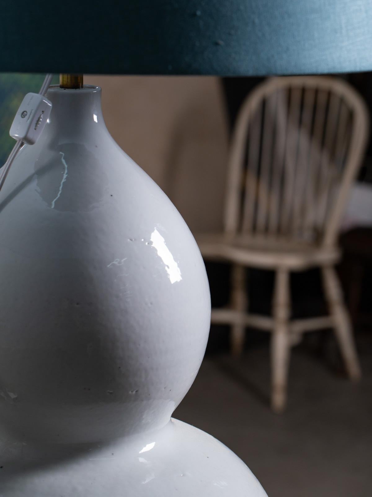 Pair of Grand Modern Double Gourd Handmade Vases as Custom Lamps 2