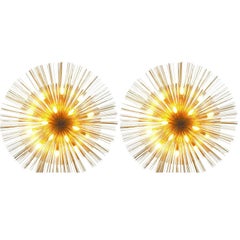 Pair of Grand "Nest" Flush Lights by C Jere