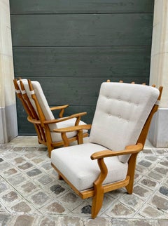 Paar "Grand Repos"-Sessel, Guillerme et Chambron, Votre Maison, 1950er Jahre
