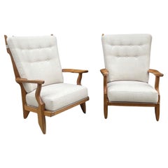 Coppia di sedie da salotto "Grand Repos", Guillerme et Chambron, Votre Maison, anni '50