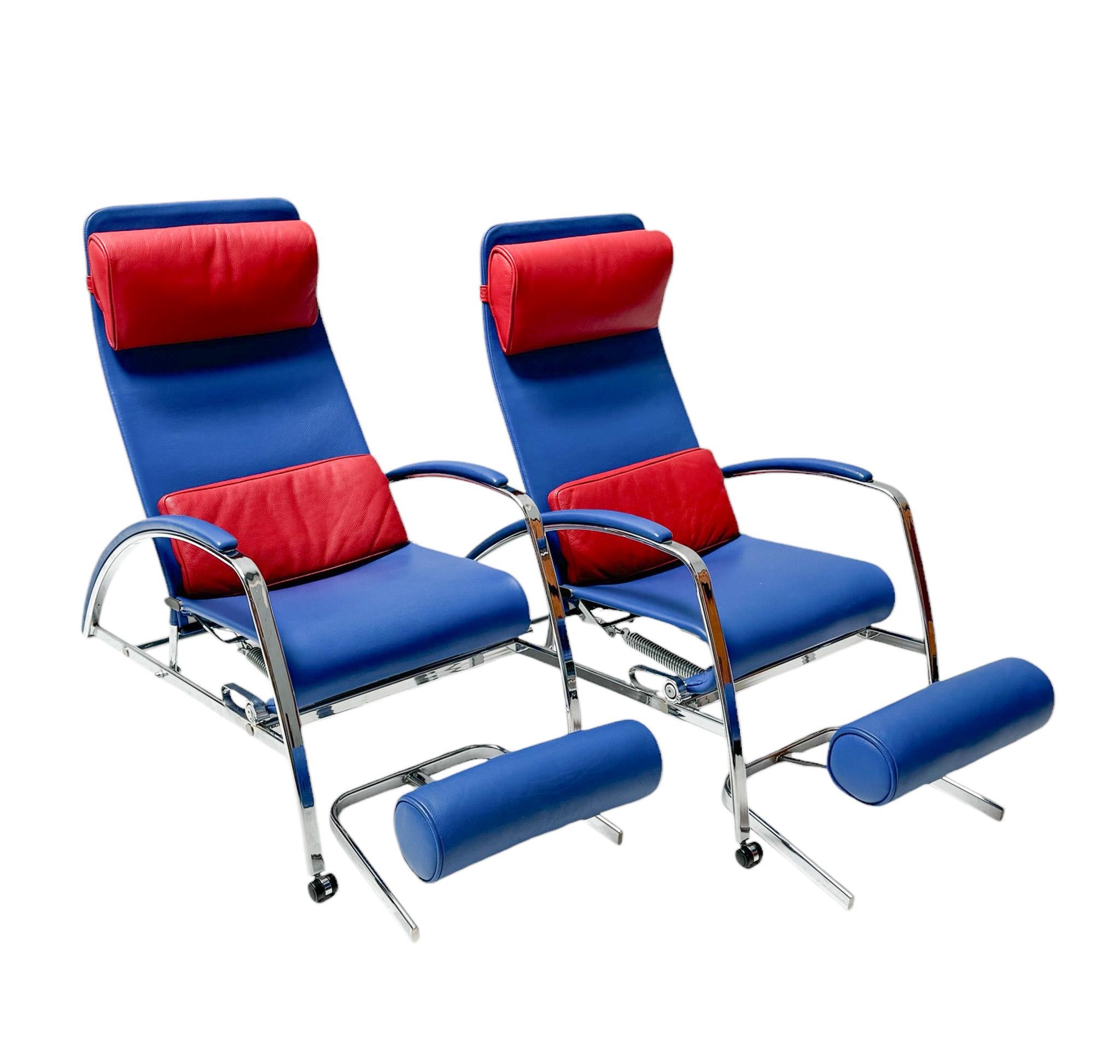 Par de  Sillas de salón con taburetes Grand Repos de Jean Prouvé Tecta , años 80 en venta 3
