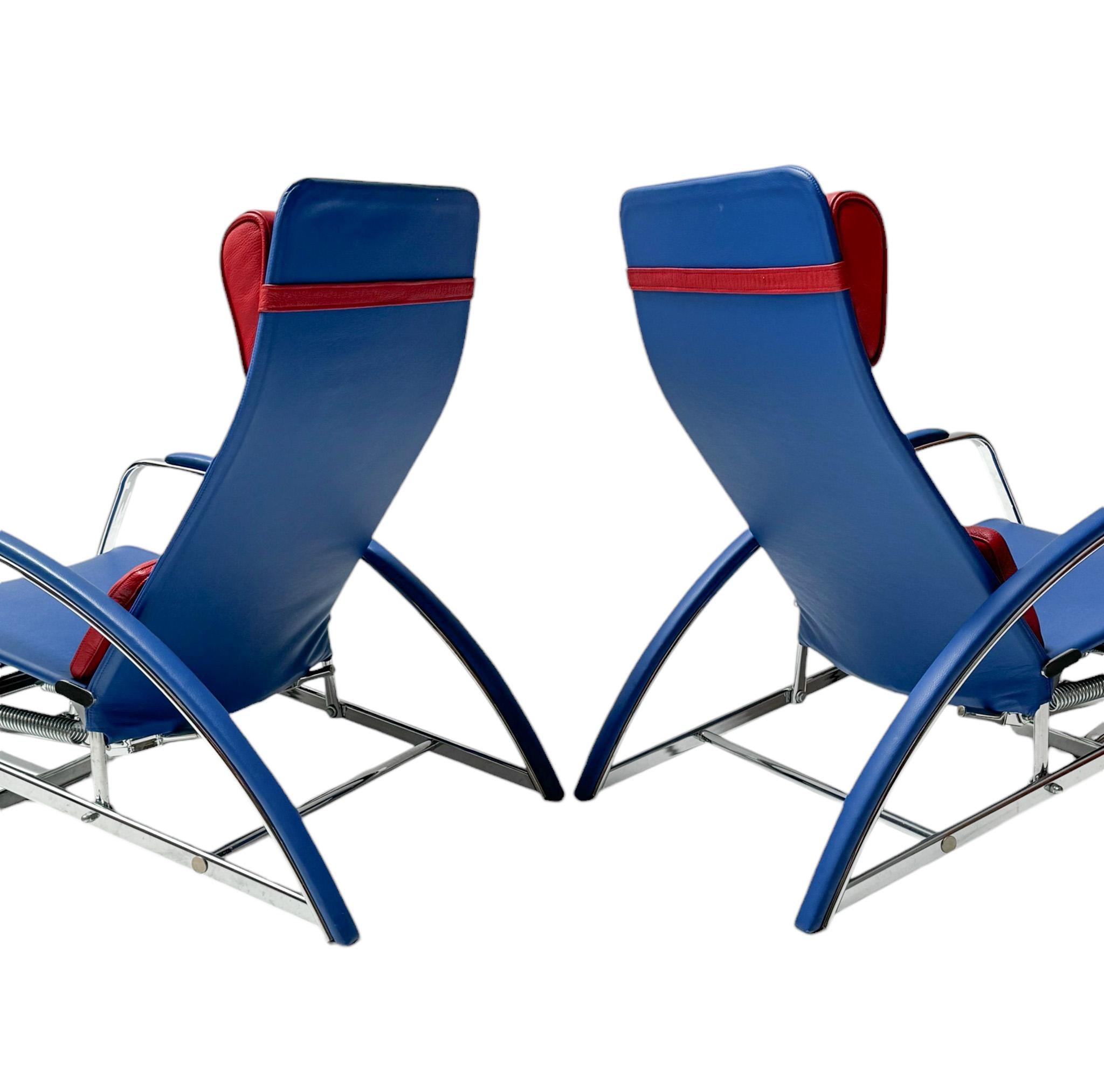 Par de  Sillas de salón con taburetes Grand Repos de Jean Prouvé Tecta , años 80 finales del siglo XX en venta