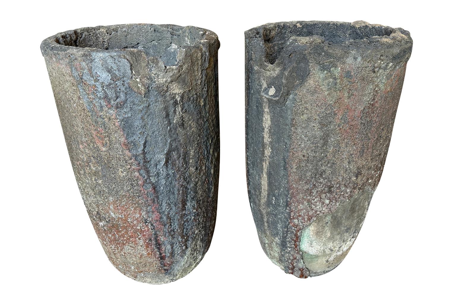 20th Century Pair Of Grand Scale French Creusets - Foundry Pots
