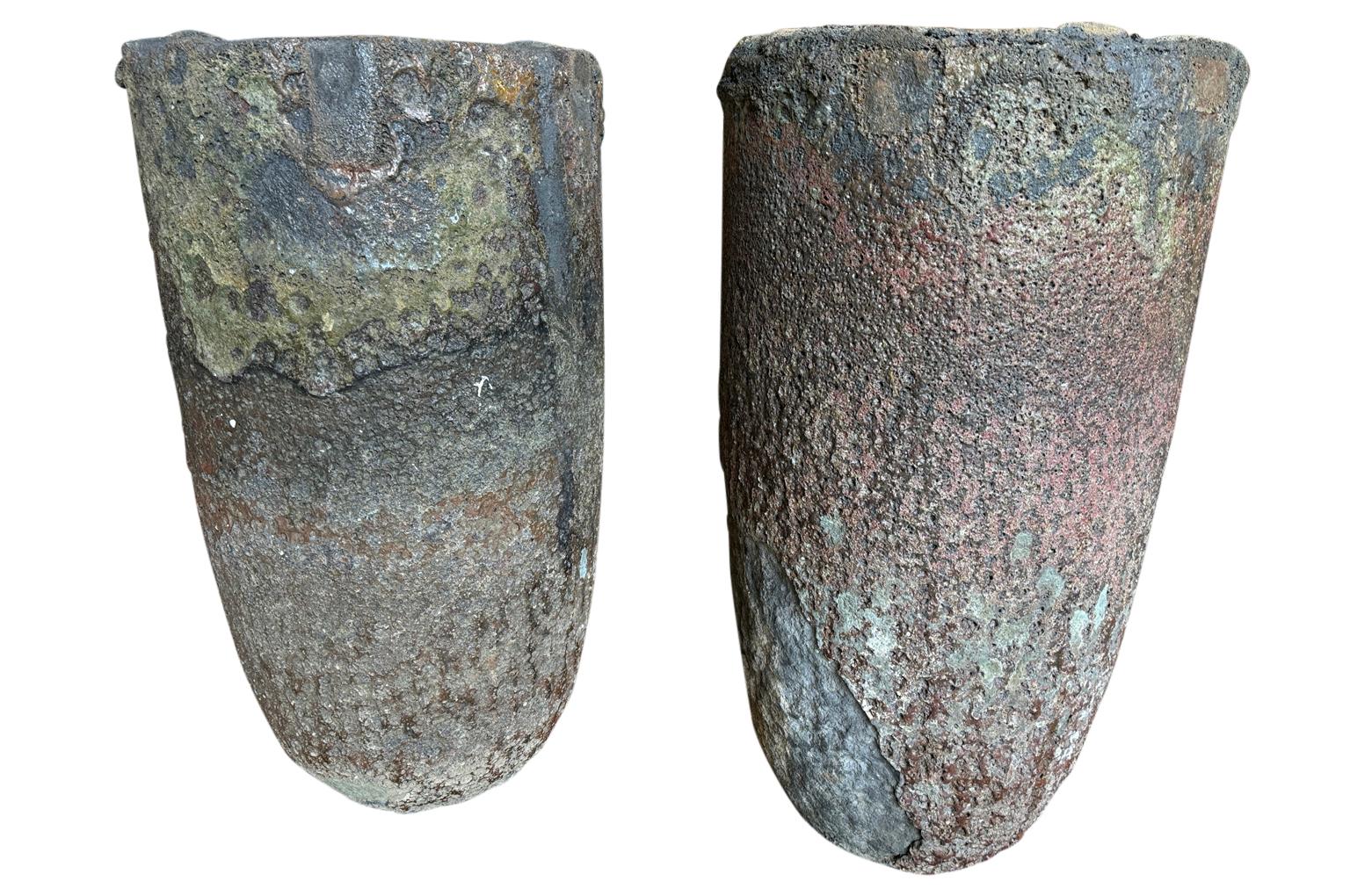 Lava Pair Of Grand Scale French Creusets - Foundry Pots