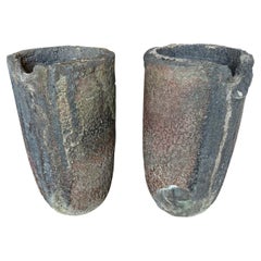 Antique Pair Of Grand Scale French Creusets - Foundry Pots
