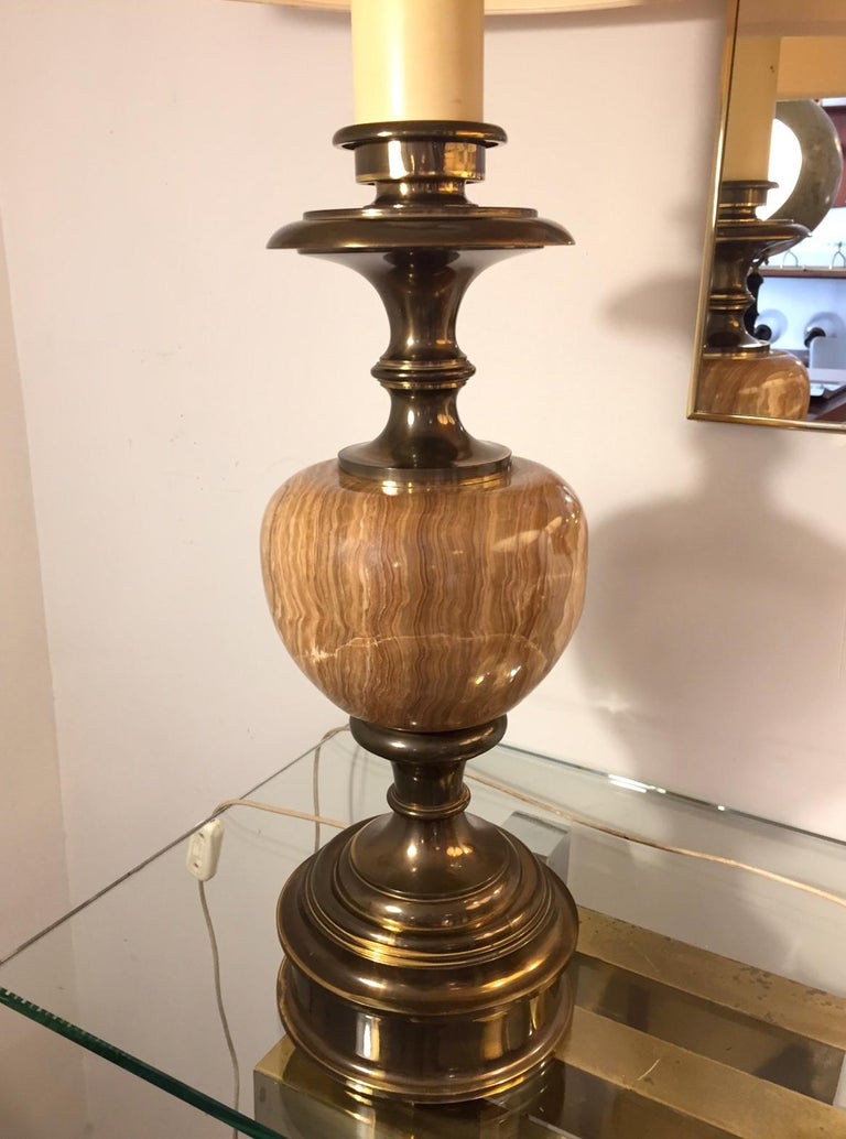 Pair of Grand Spanish 1970 Alabaster Table lamps For Sale at 1stDibs