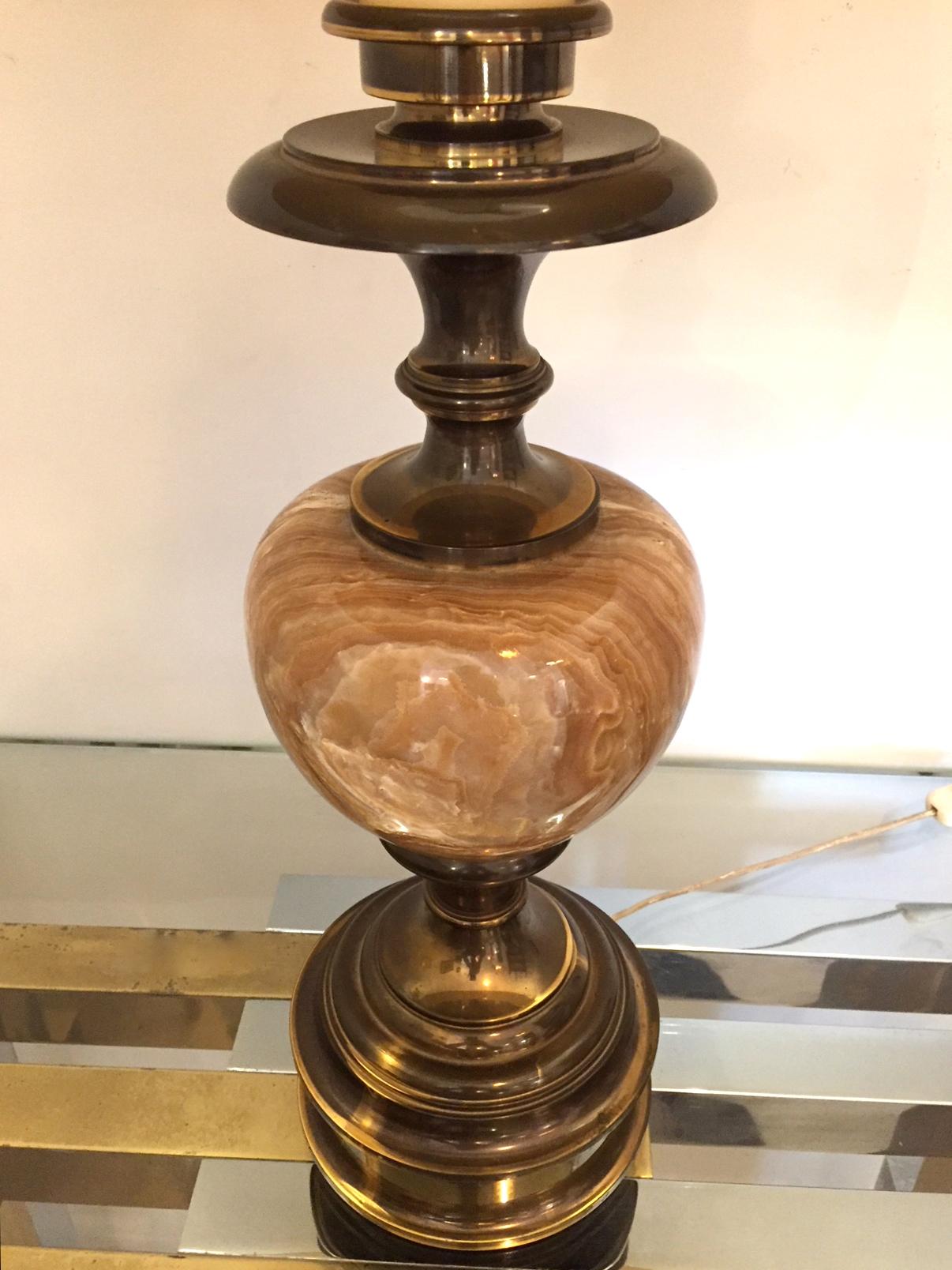 Pair of Grand Spanish 1970 Alabaster Table lamps For Sale 1