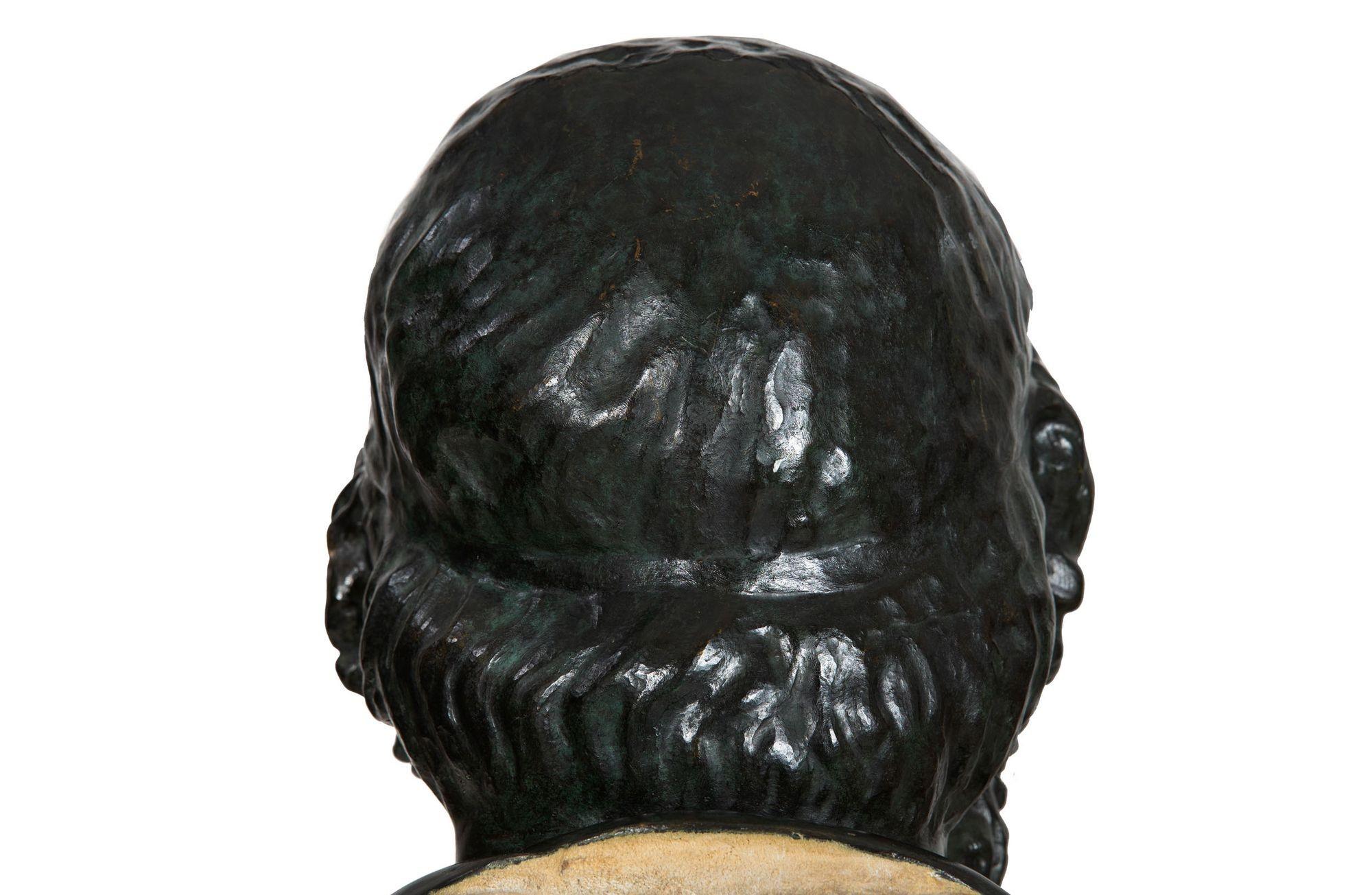 Pair of Grand Tour Bronze Busts, “Homer” & “Pseudo-Seneca”, circa 1880 For Sale 12