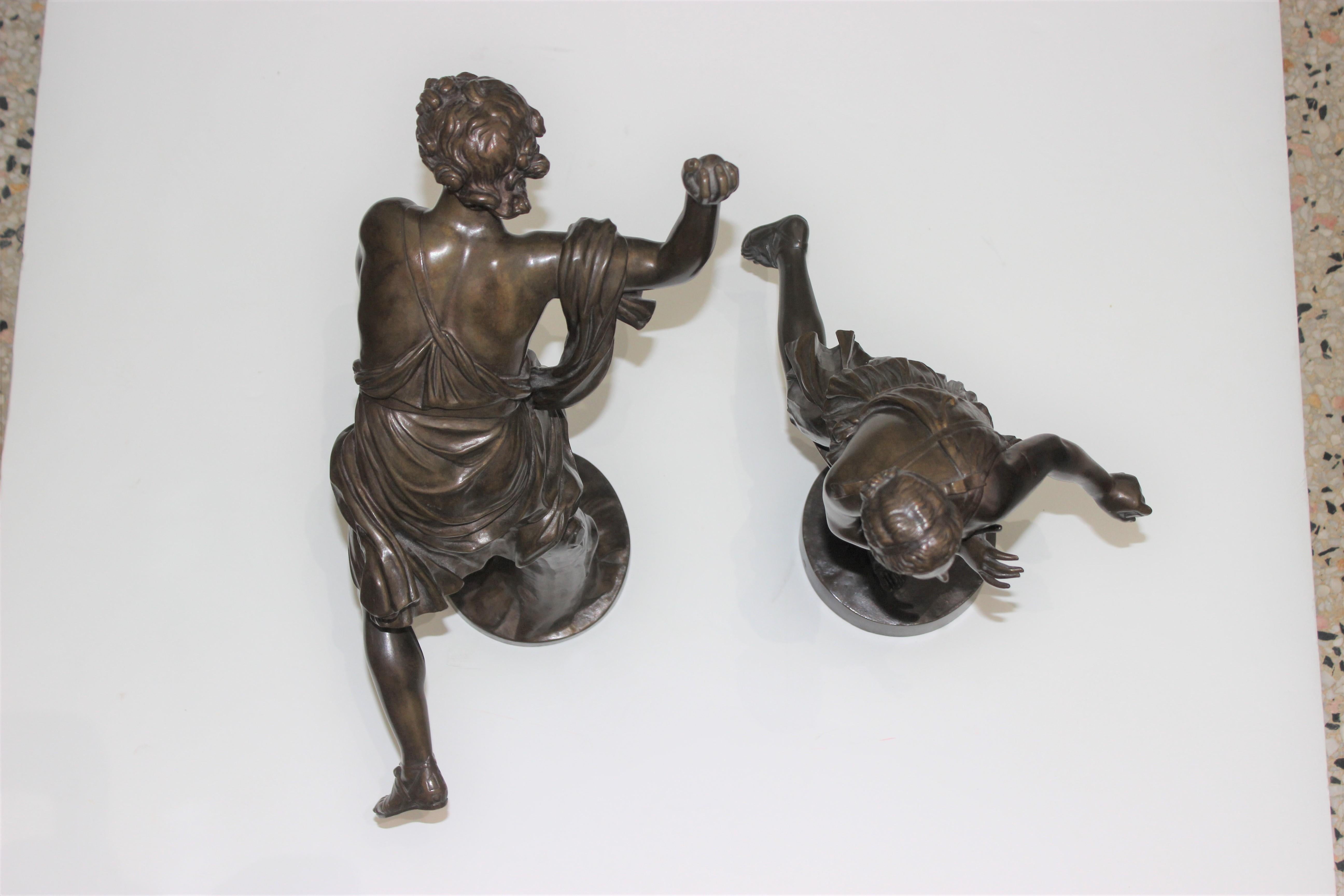 Pareja de bronces Grand Tour de Atalanta e Hipómenes en venta 5