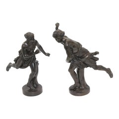 Pair of Grand Tour Bronzes of Atalanta and Hippomenes